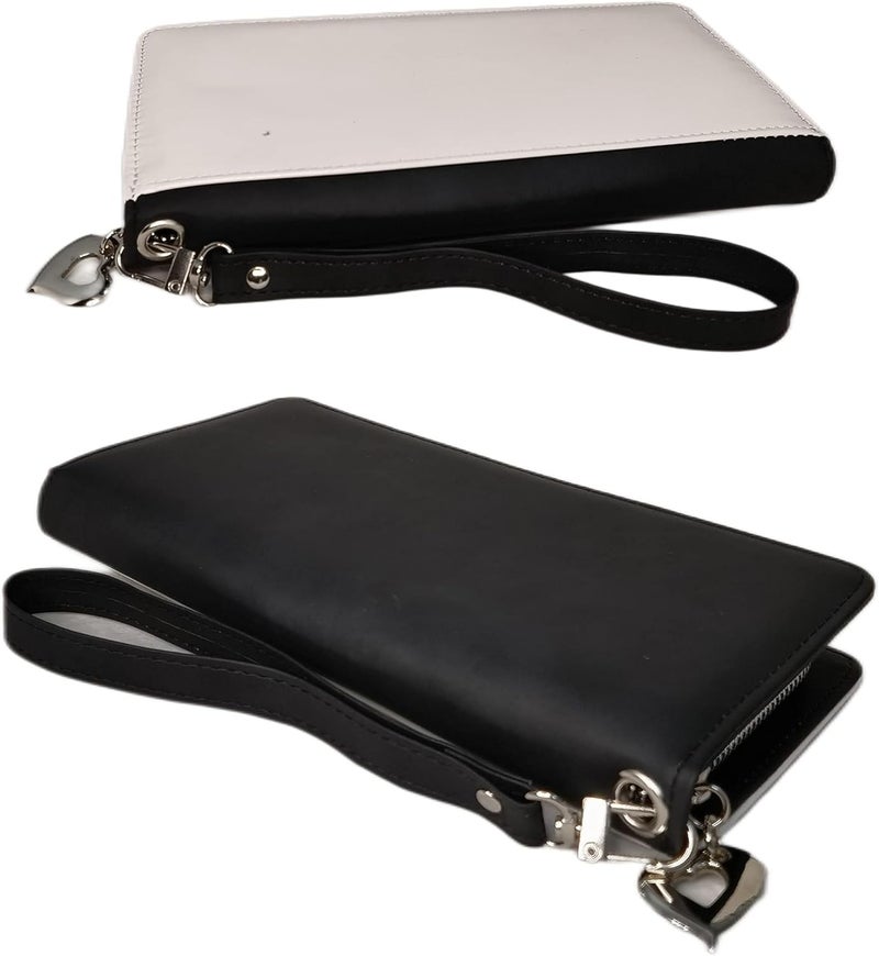 YUKANG Sublimation Wallet Women's Zipper Card Holder Storage Bag Women's Travel Clutch Wristband DIY Craft (Black) - Image 3